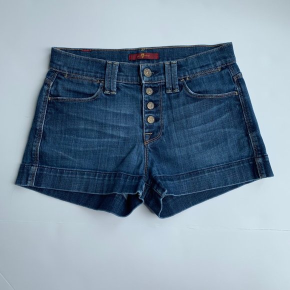 7 for all mankind Jean shorts sz24 B14 - Picture 1 of 7